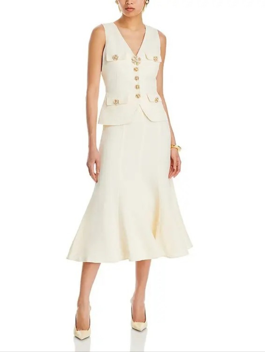 Self-Portrait Layered Sleeveless Midi Dress